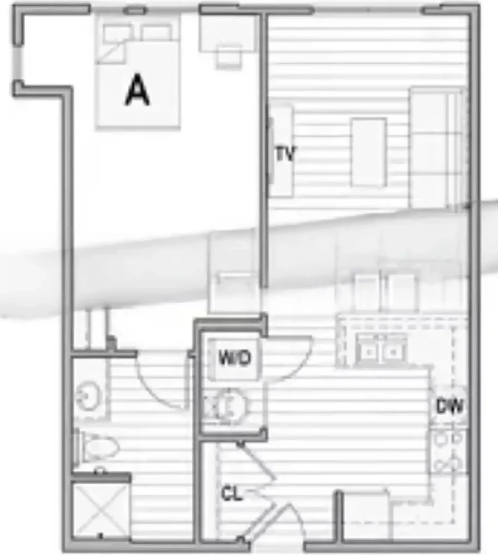 Quarto de estudante em  com área de estudo e instalações partilhadas