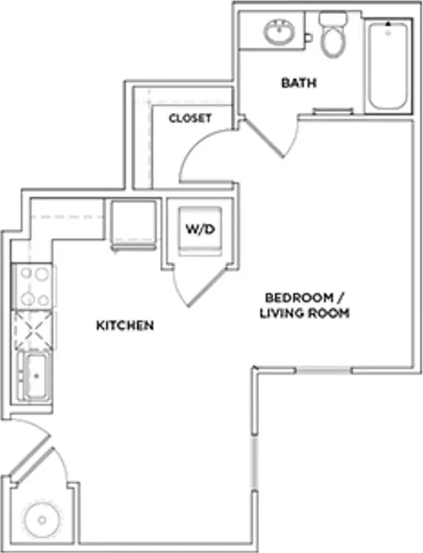 Affordable studio apartment with essential features in 