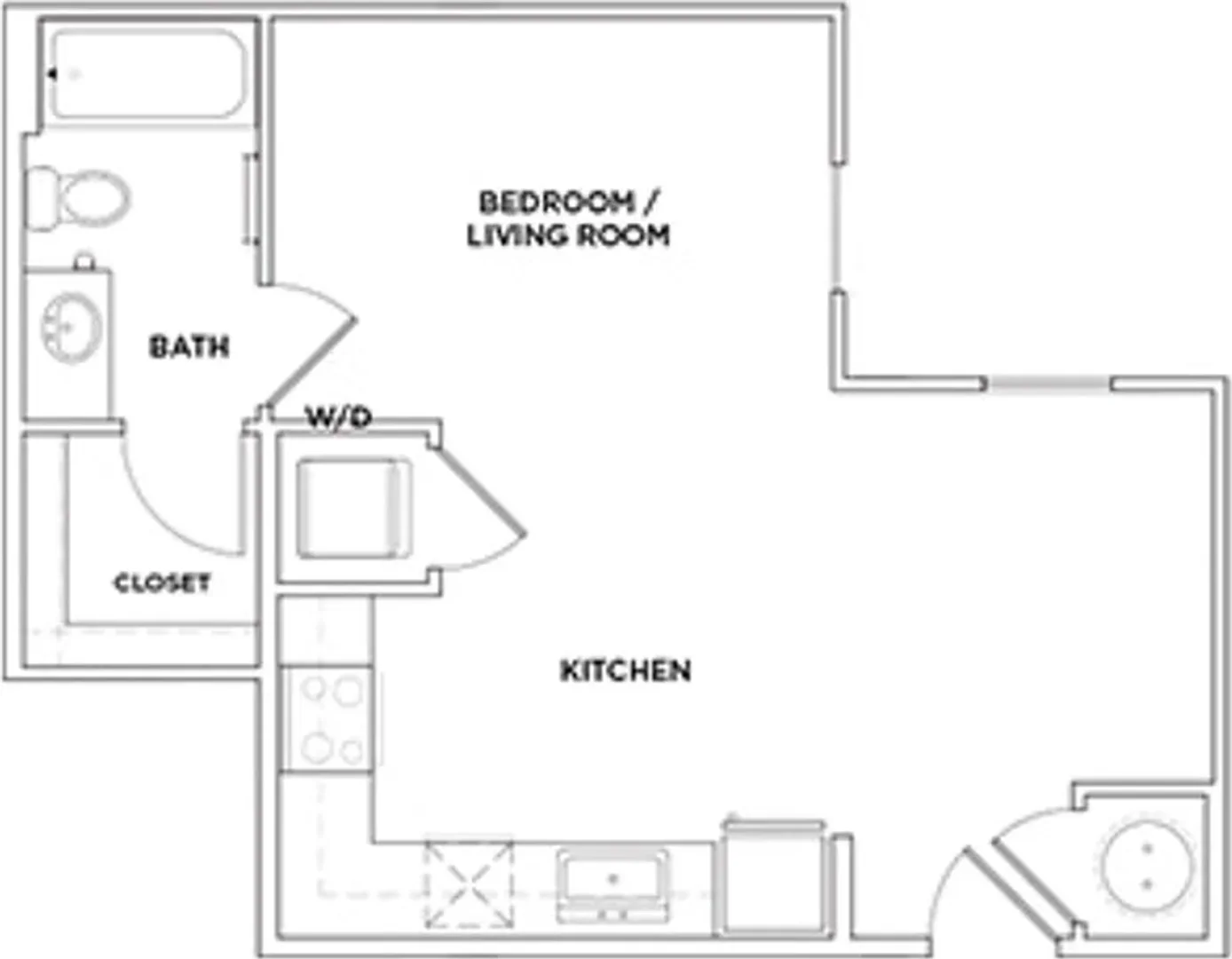 Fully equipped studio flat for students in 