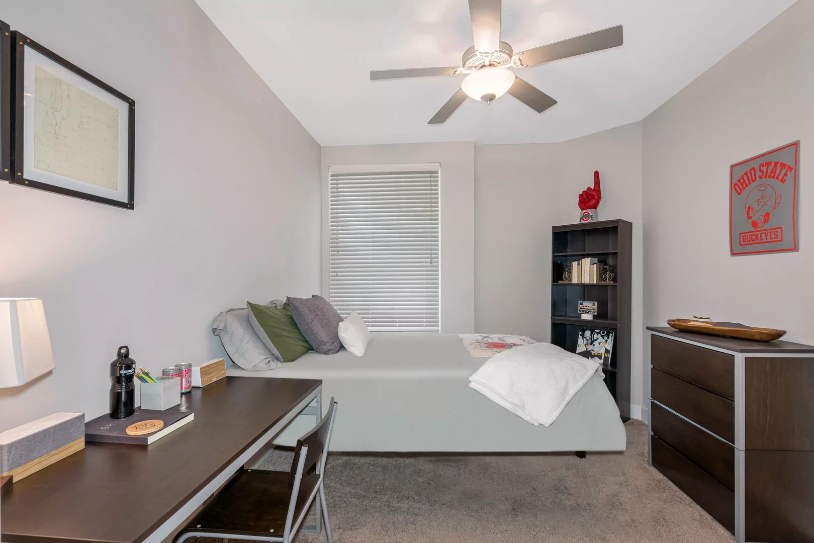 Student room in  with study area and shared facilities