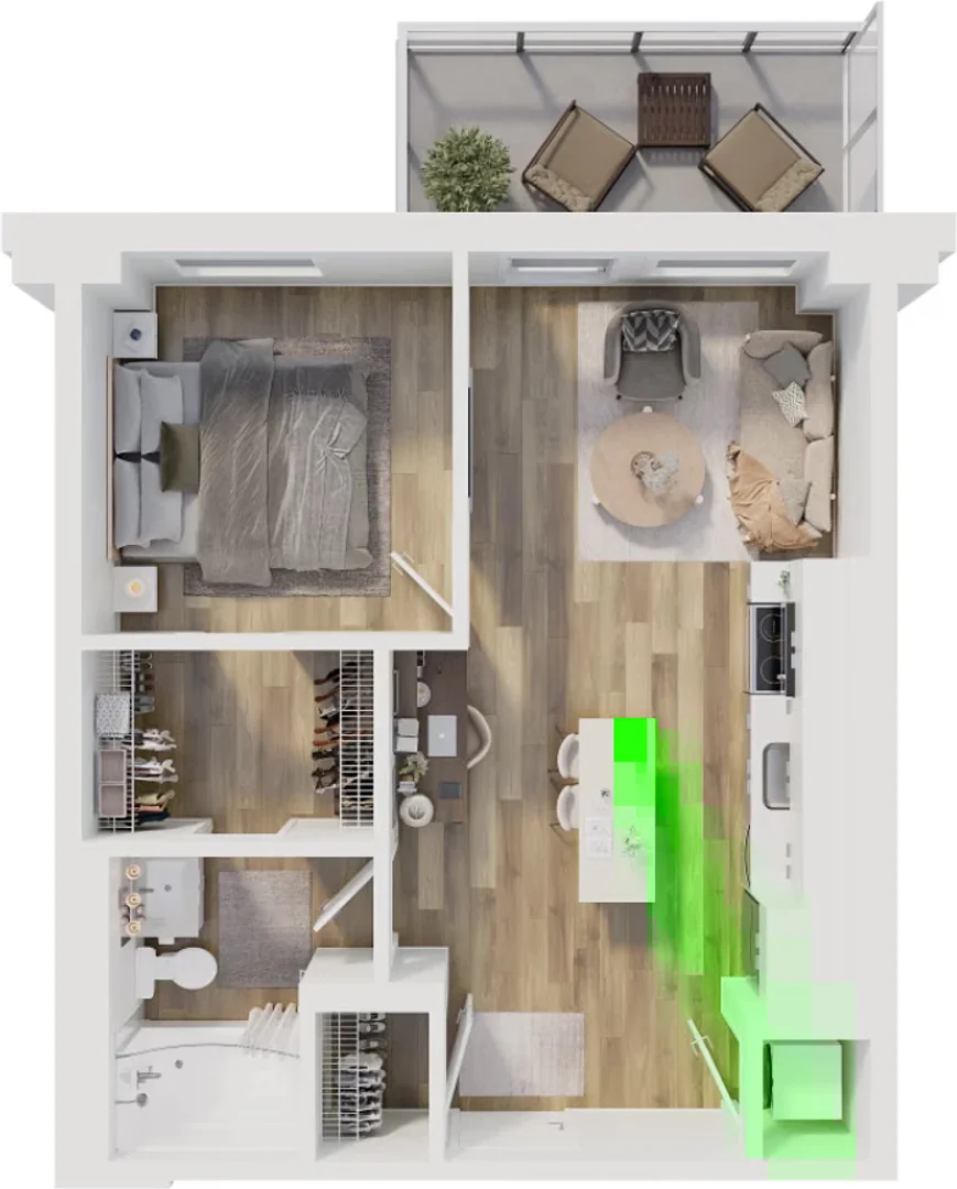 Habitación estudiantil amplia y cómoda en 