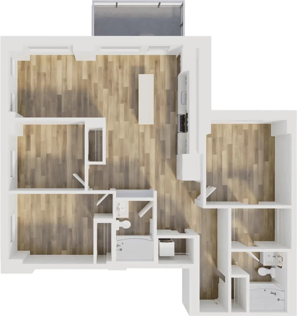 Habitación estudiantil luminosa y aireada con fácil acceso a la universidad en 