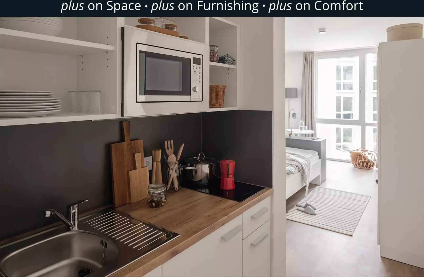 Affordable studio apartment with essential features in 