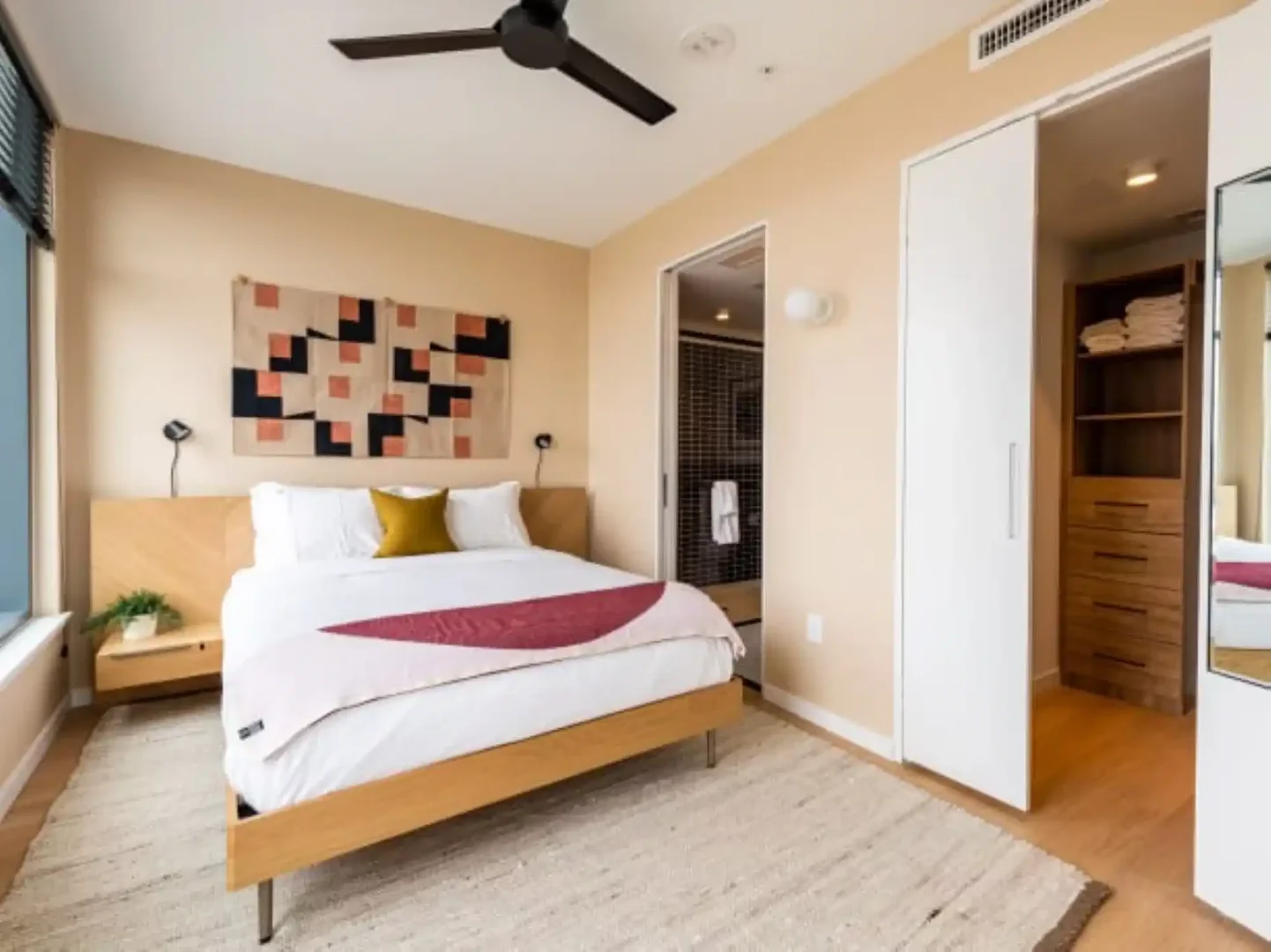 Student room in  with study area and shared facilities