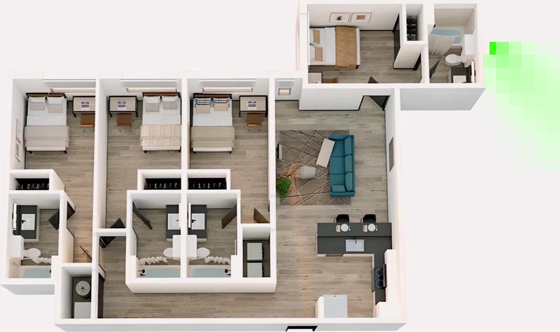 Economical student room with convenient location in 