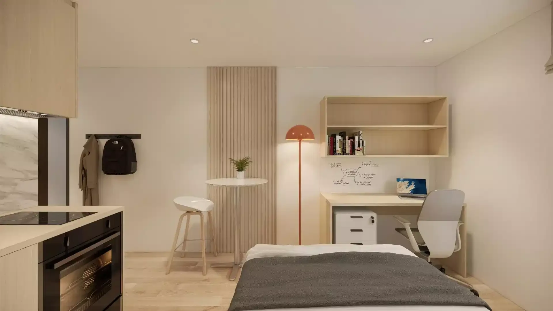 Habitación estudiantil luminosa y aireada con fácil acceso a la universidad en