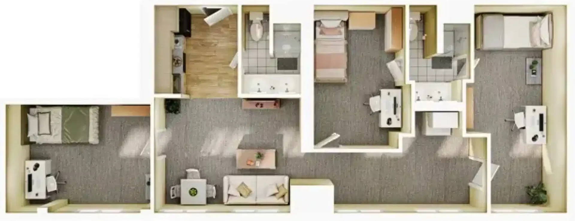 Habitación estudiantil luminosa y aireada con fácil acceso a la universidad en 