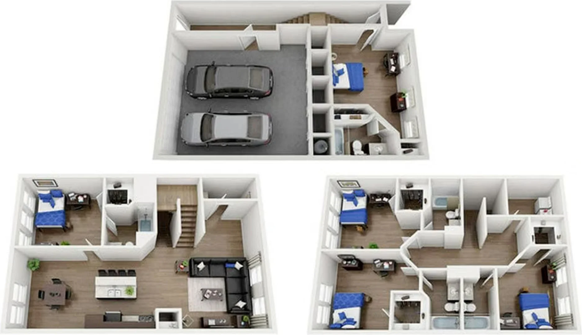 Chambre d'étudiant à avec espace d'étude et installations communes