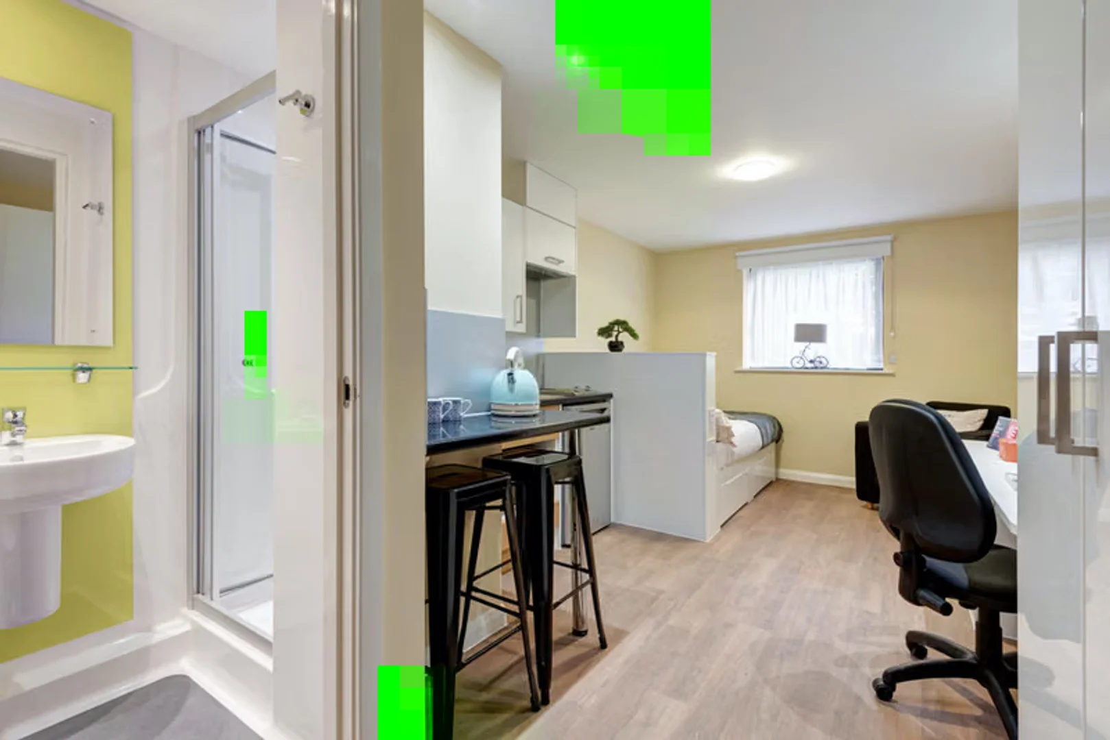 Apartamento estúdio acessível com características essenciais em 