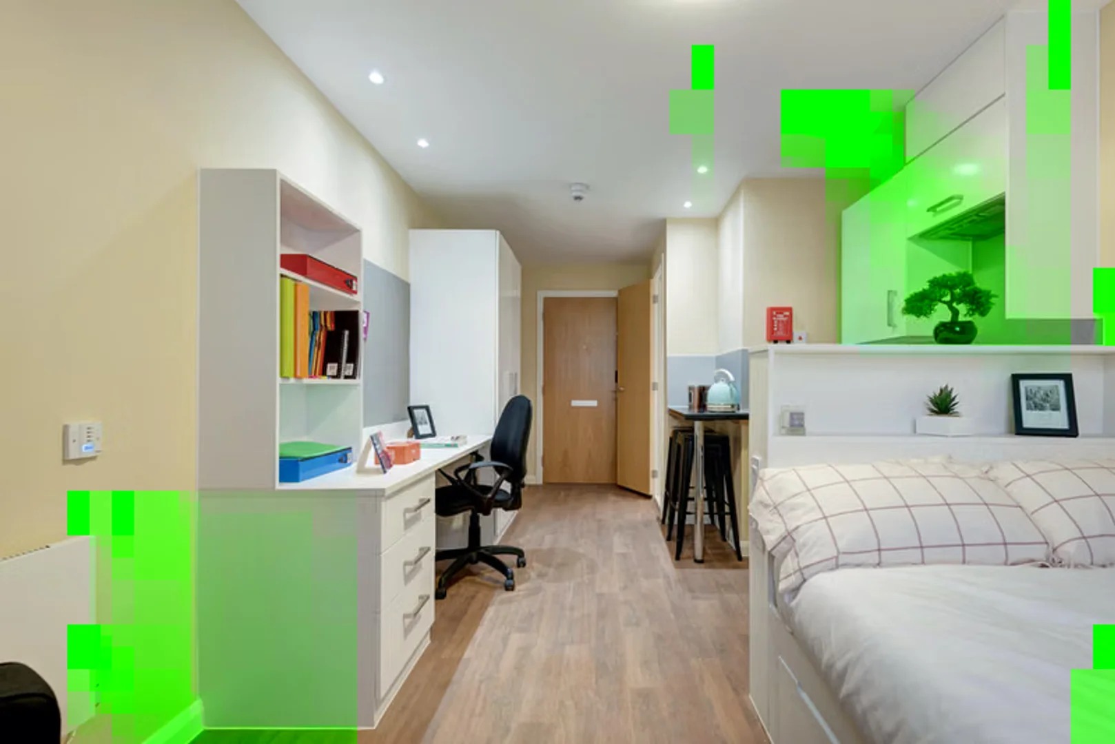 Apartamento estúdio acessível com características essenciais em 