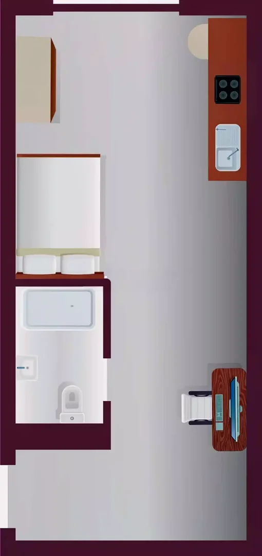 Asequible apartamento estudio con características esenciales en 