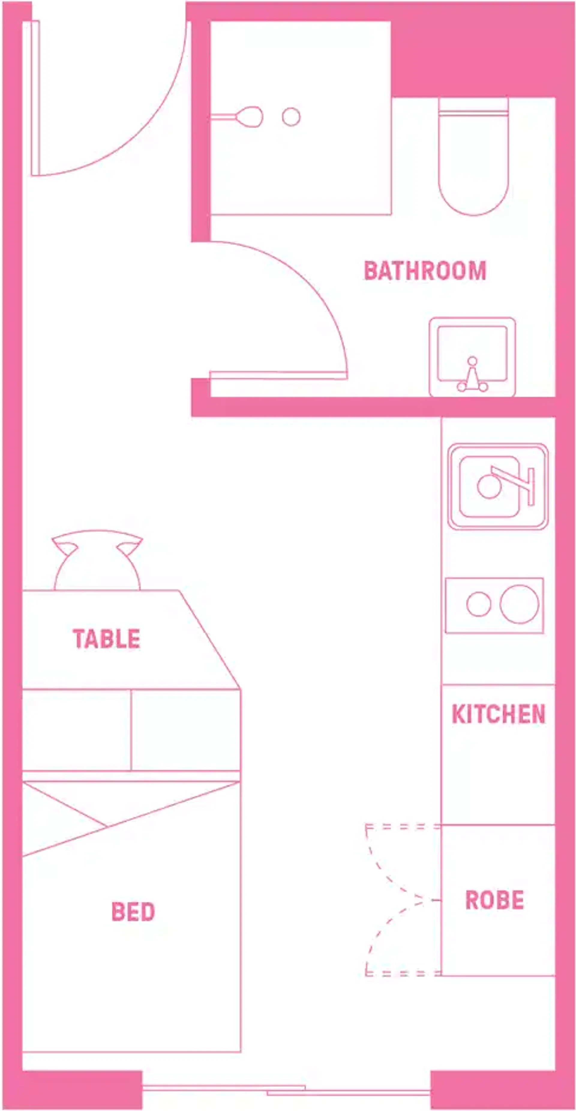 Student-friendly room in  with modern amenities