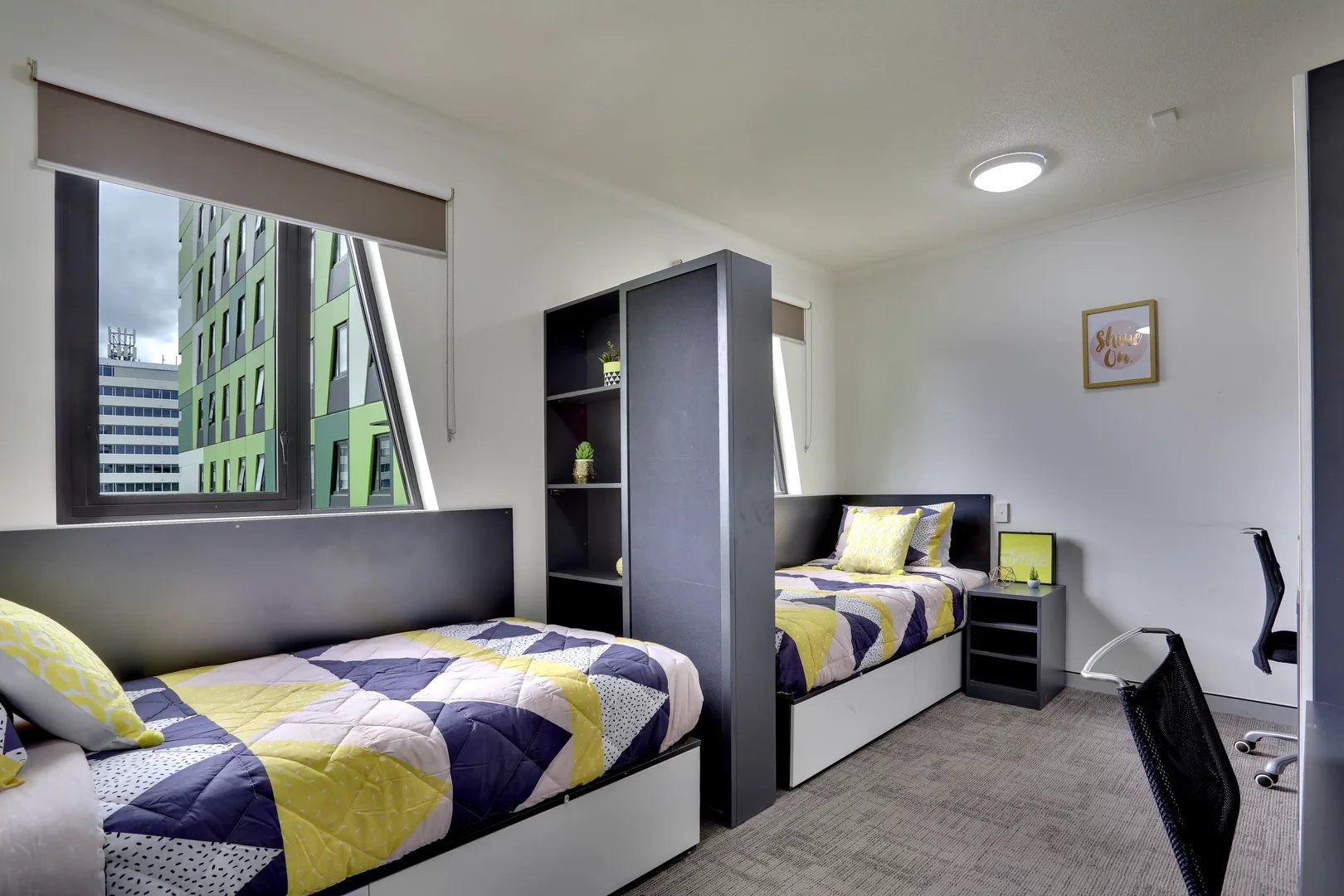 Affordable room for students with ample lighting in