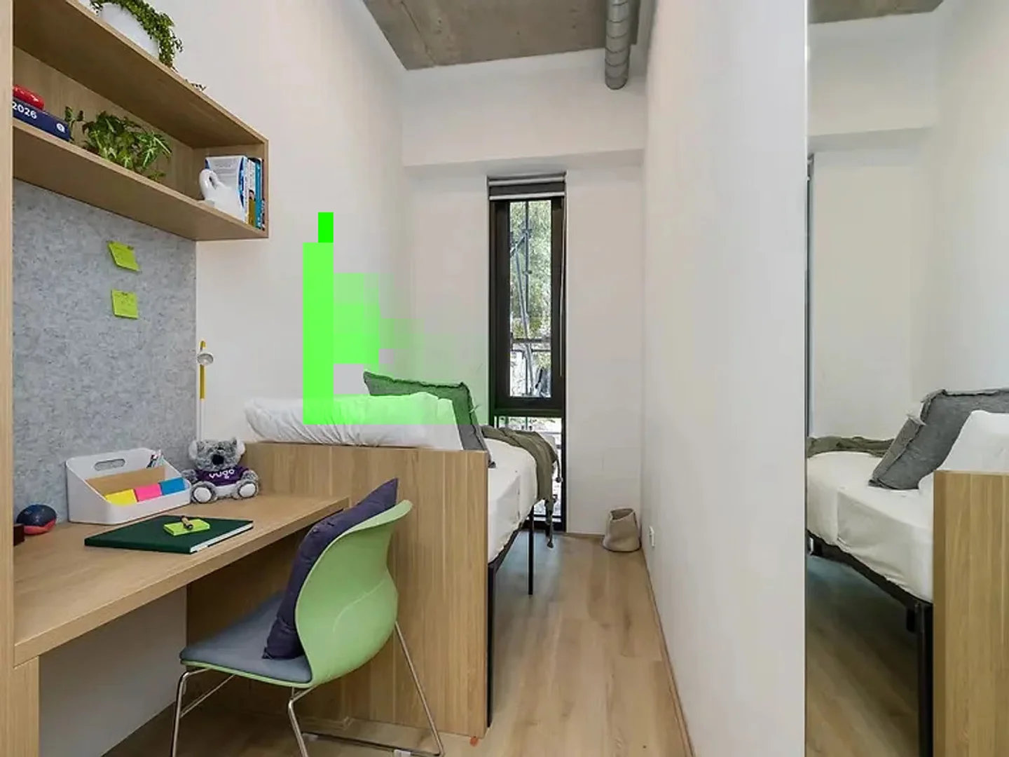 Student room in  with study area and shared facilities