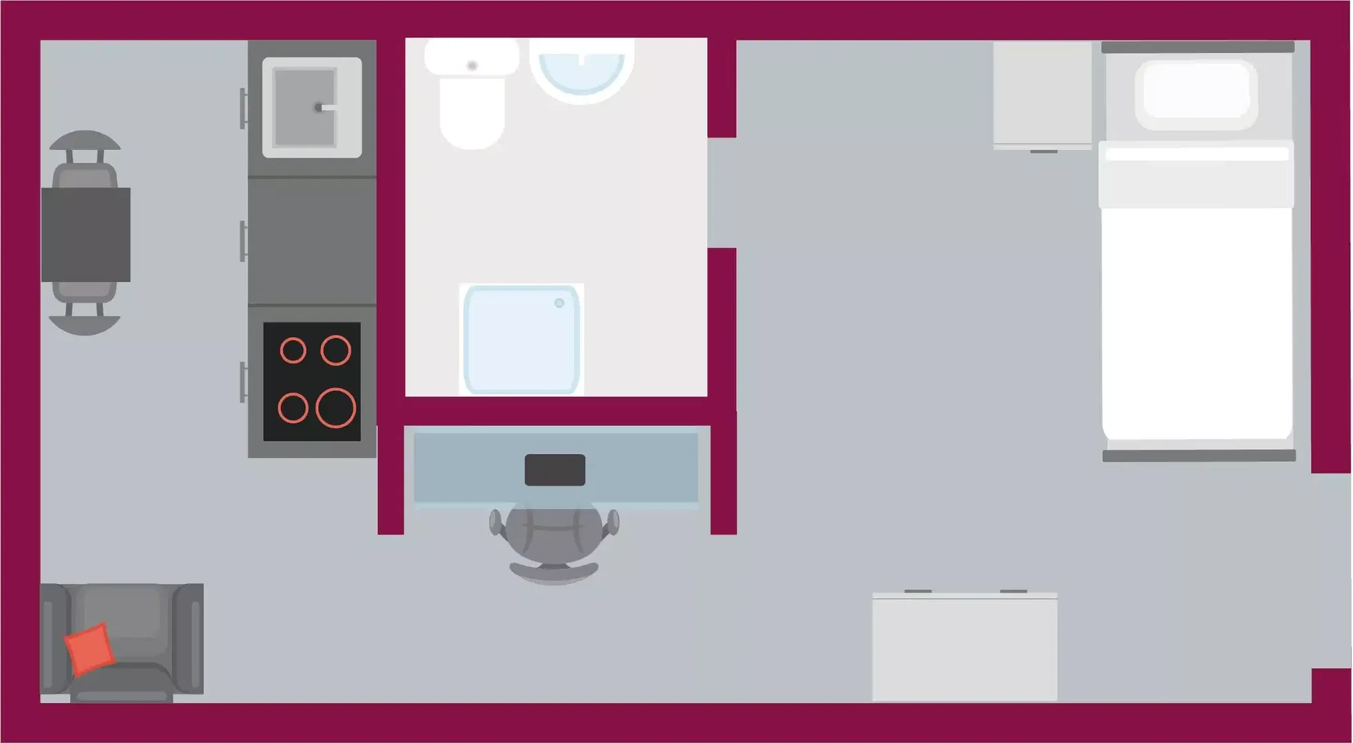 Asequible apartamento estudio con características esenciales en 