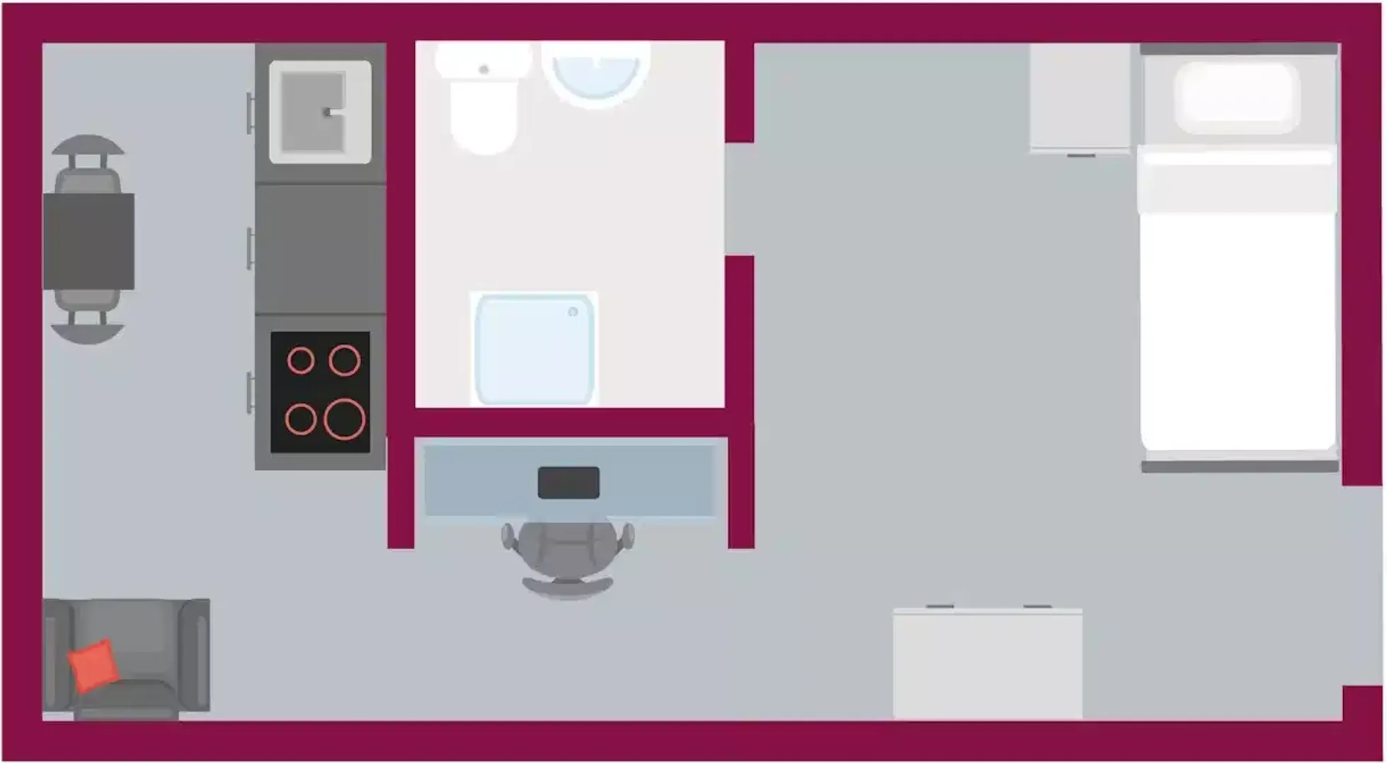 Chic studio apartment near campus in
