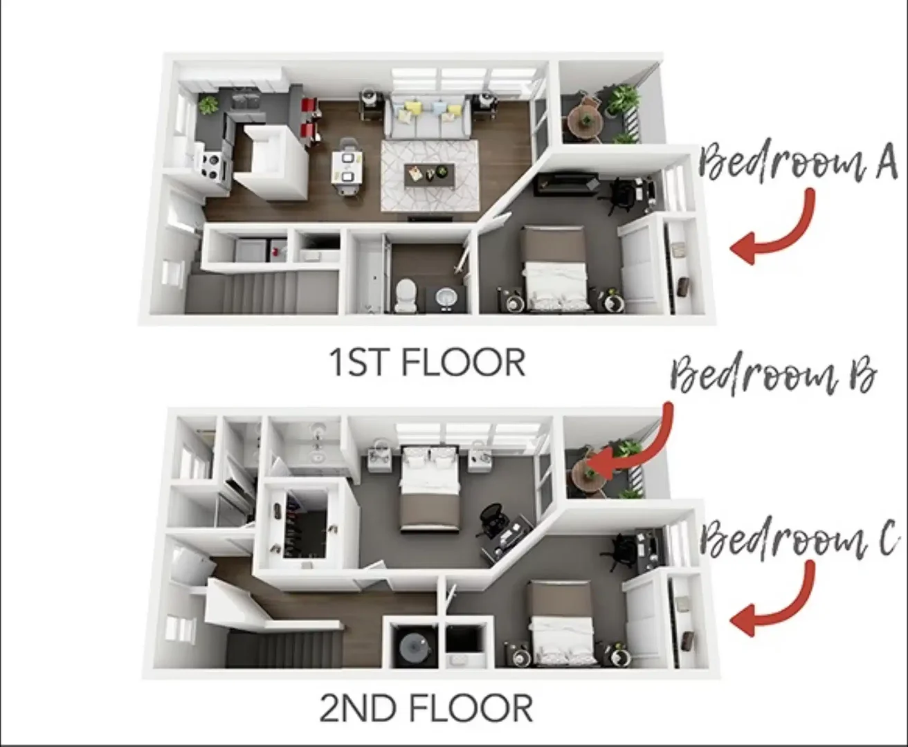 Habitación estudiantil funcional perfecta para estudiar en 