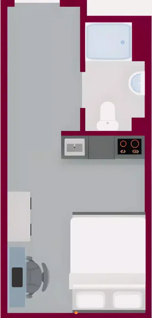 Voll ausgestattete Studiowohnung für Studenten in 