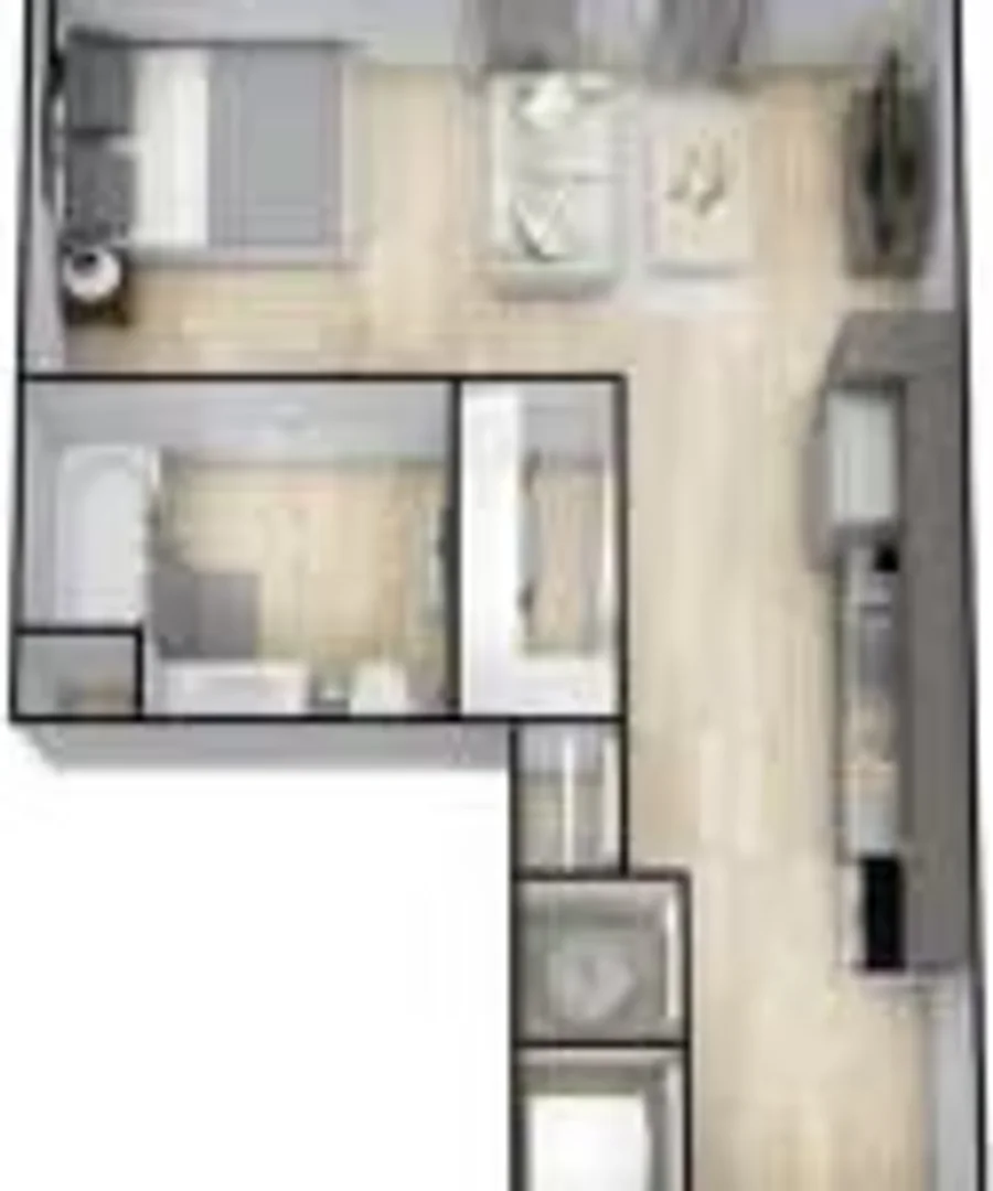 Minimalistisches Studentenstudio in  mit effizientem Grundriss