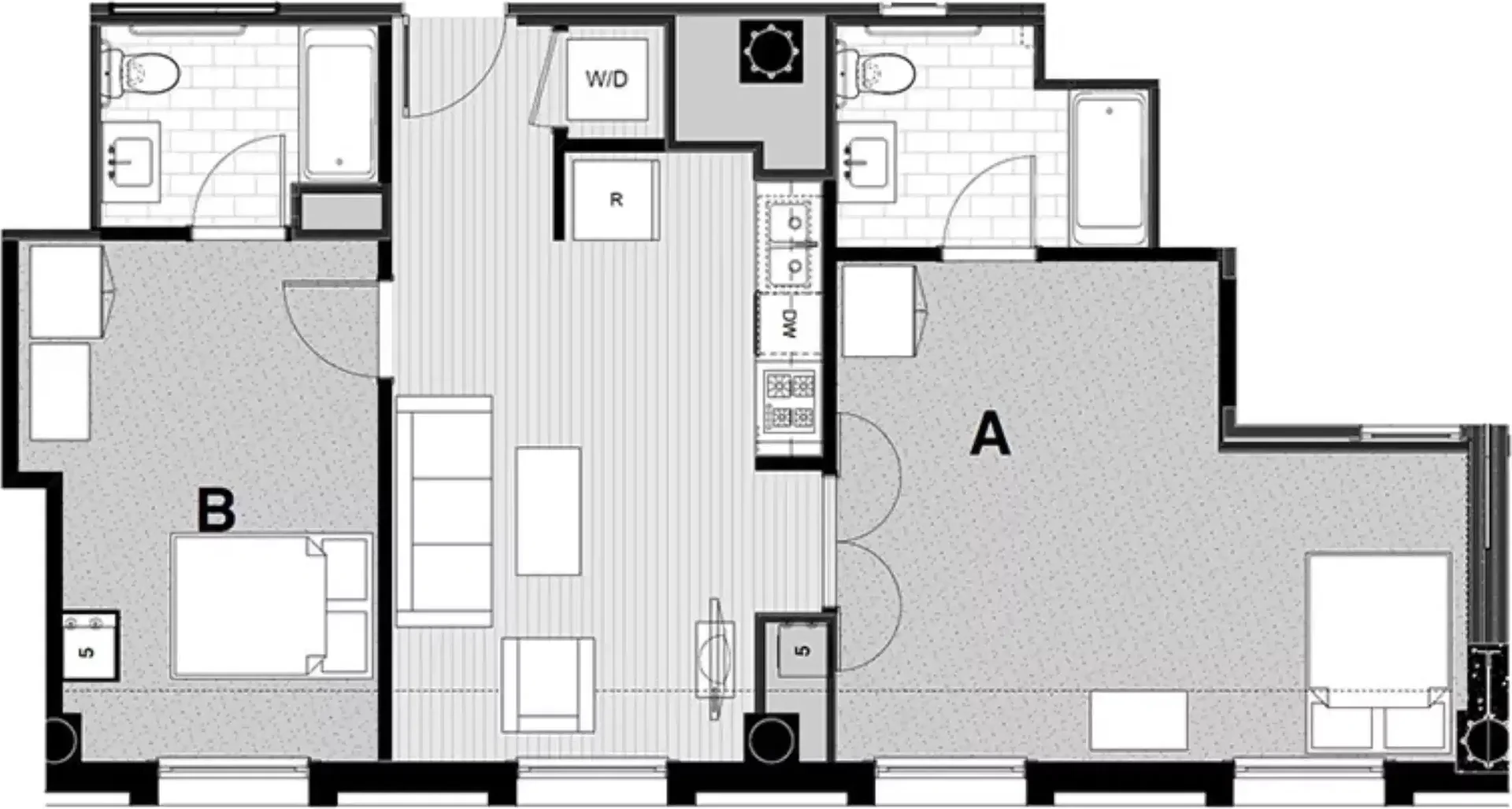 Habitación en apartamento estudiantil en alquiler en , completamente amueblado