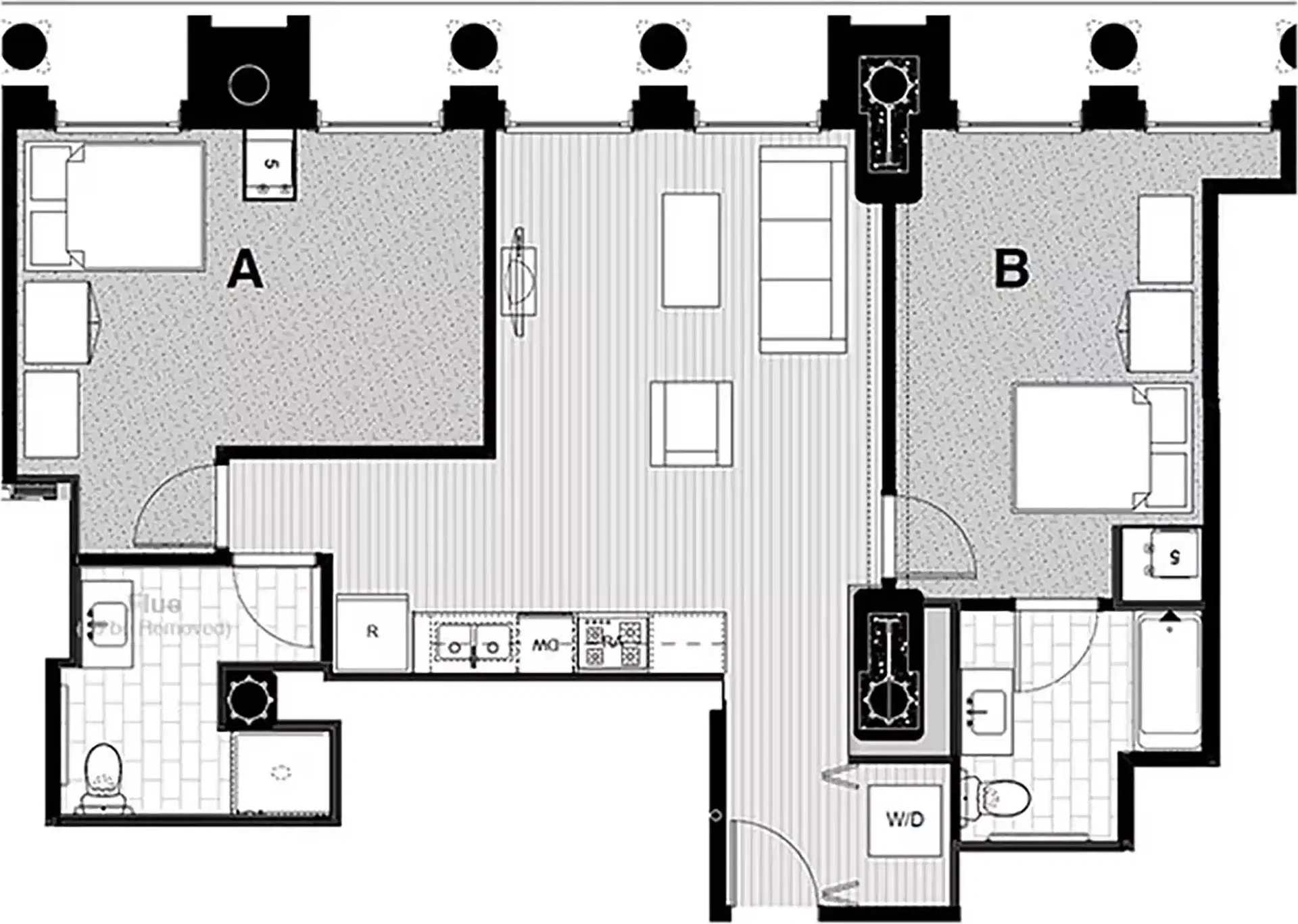 Habitación para estudiantes en  con área de estudio y facilidades compartidas