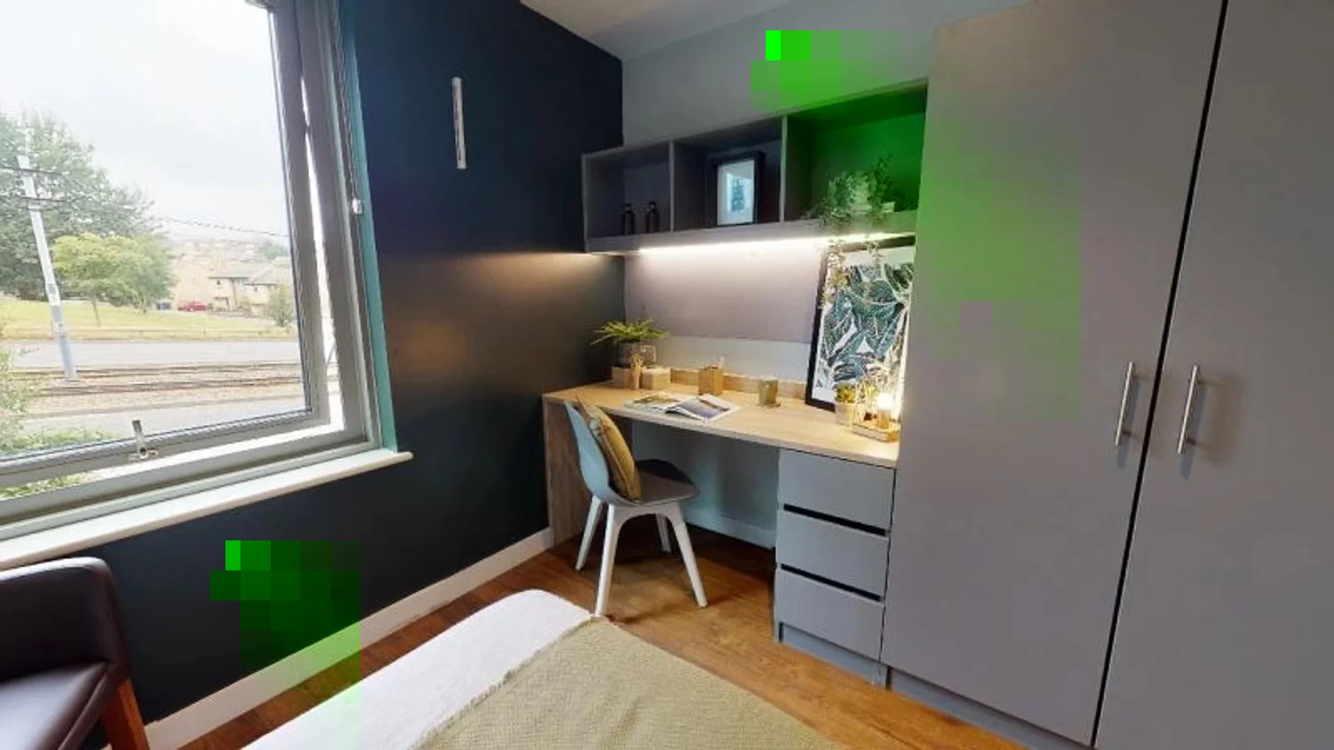 Quarto amigo do estudante em  com comodidades modernas