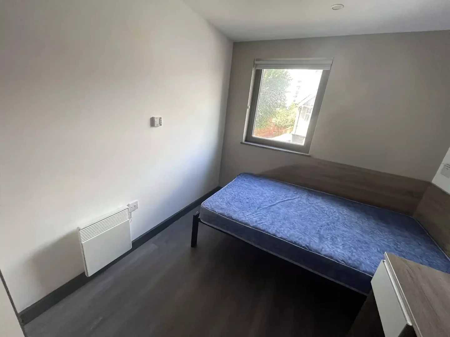 Quarto de estudante confortável e espaçoso em