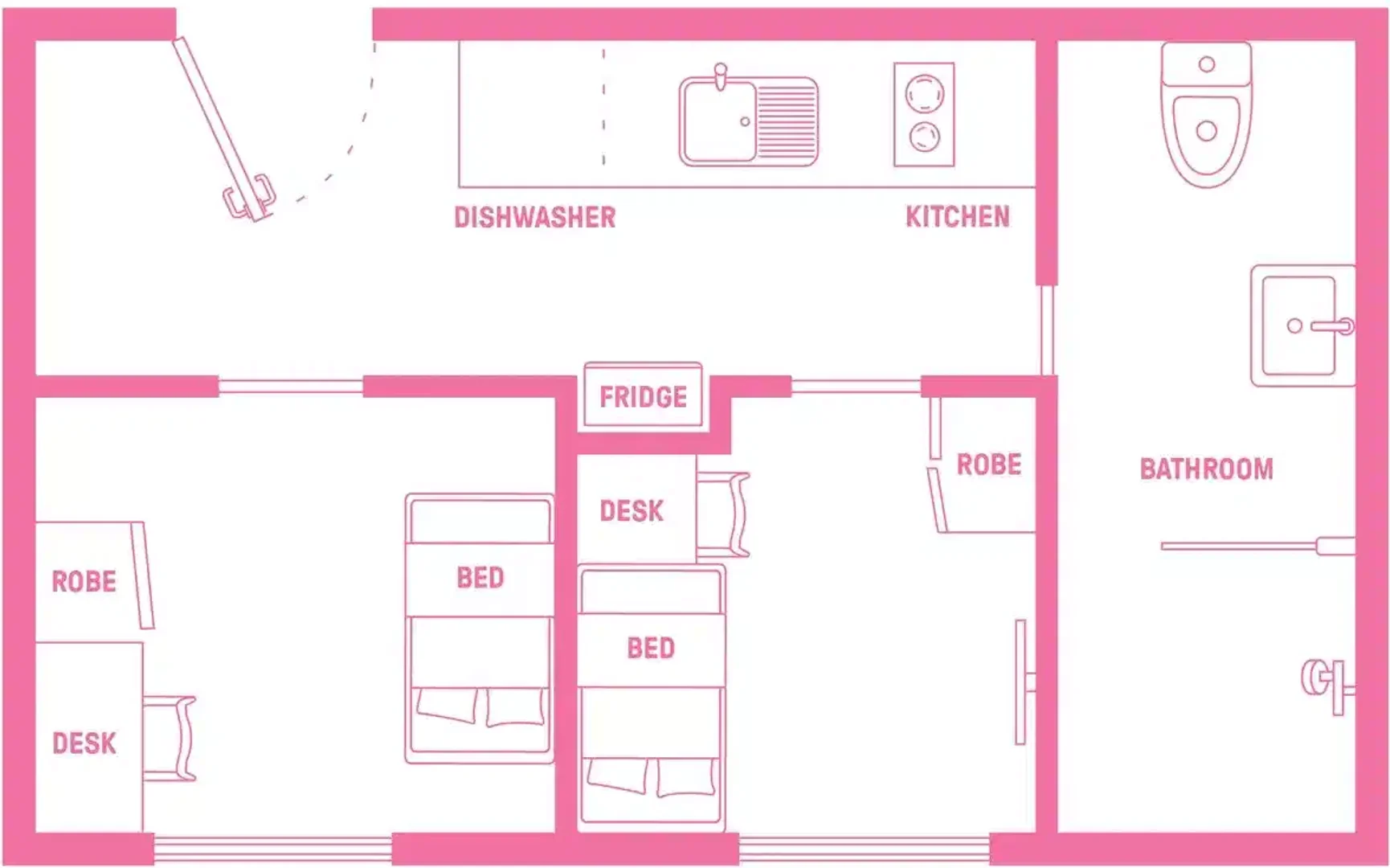 Economical student room with convenient location in 