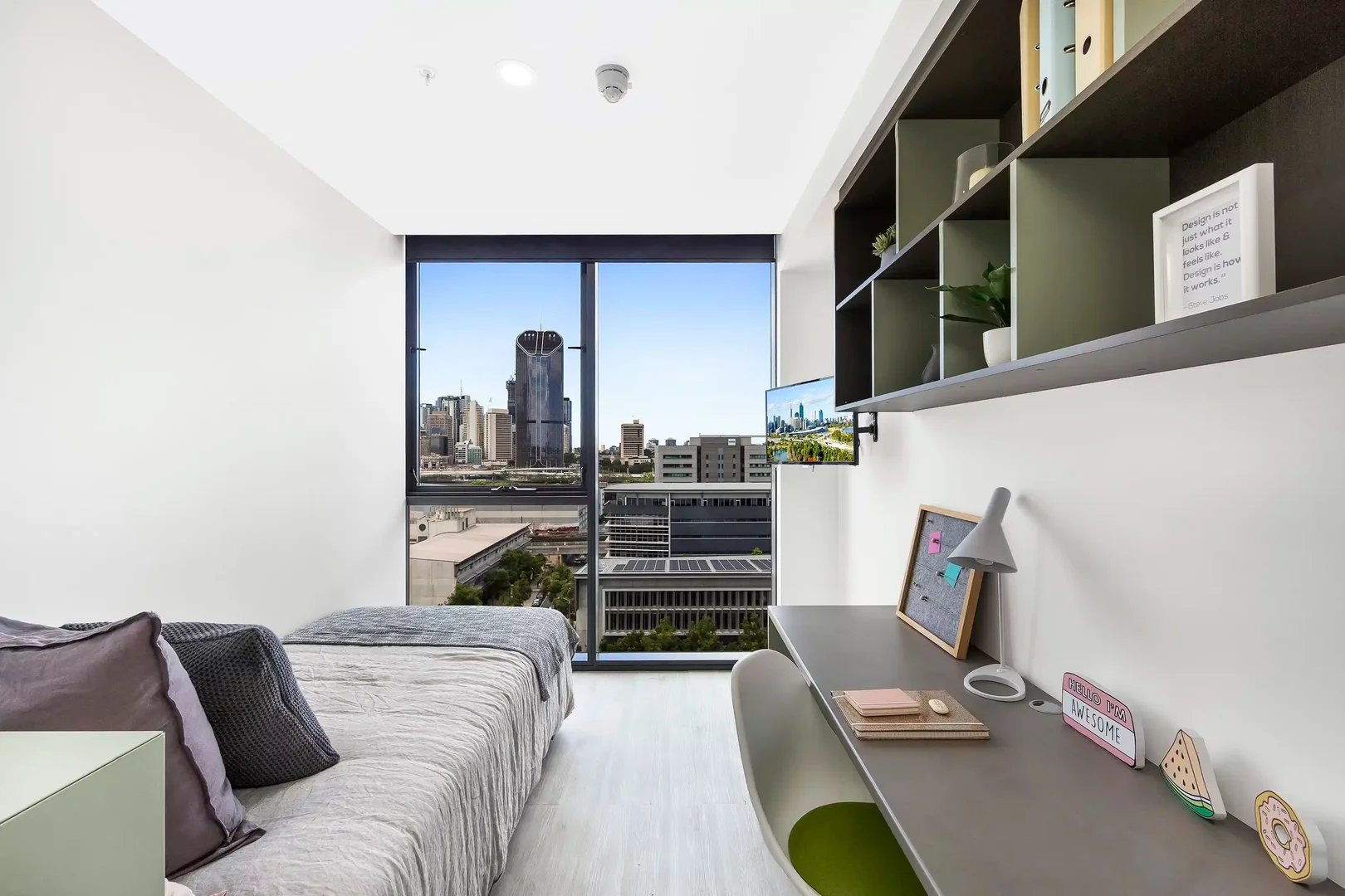 Comfortable and spacious student room in