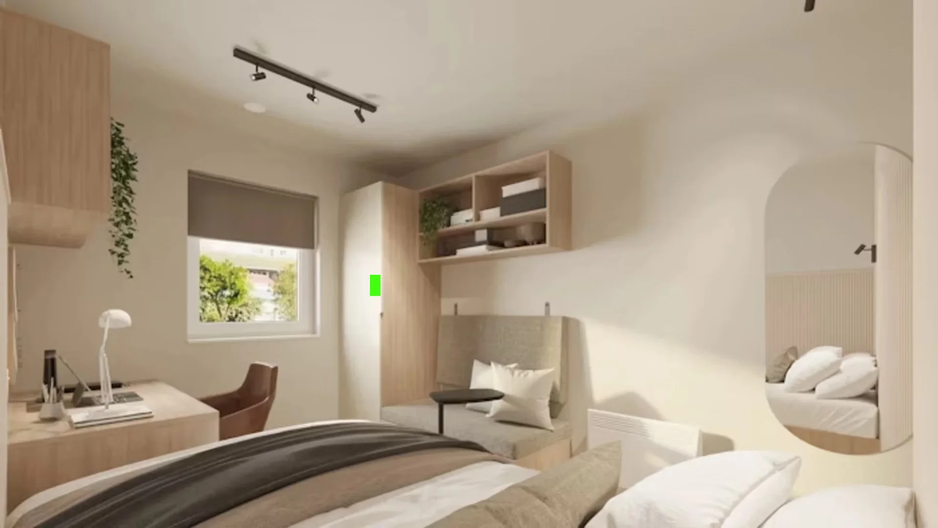 Habitación estudiantil luminosa y aireada con fácil acceso a la universidad en 