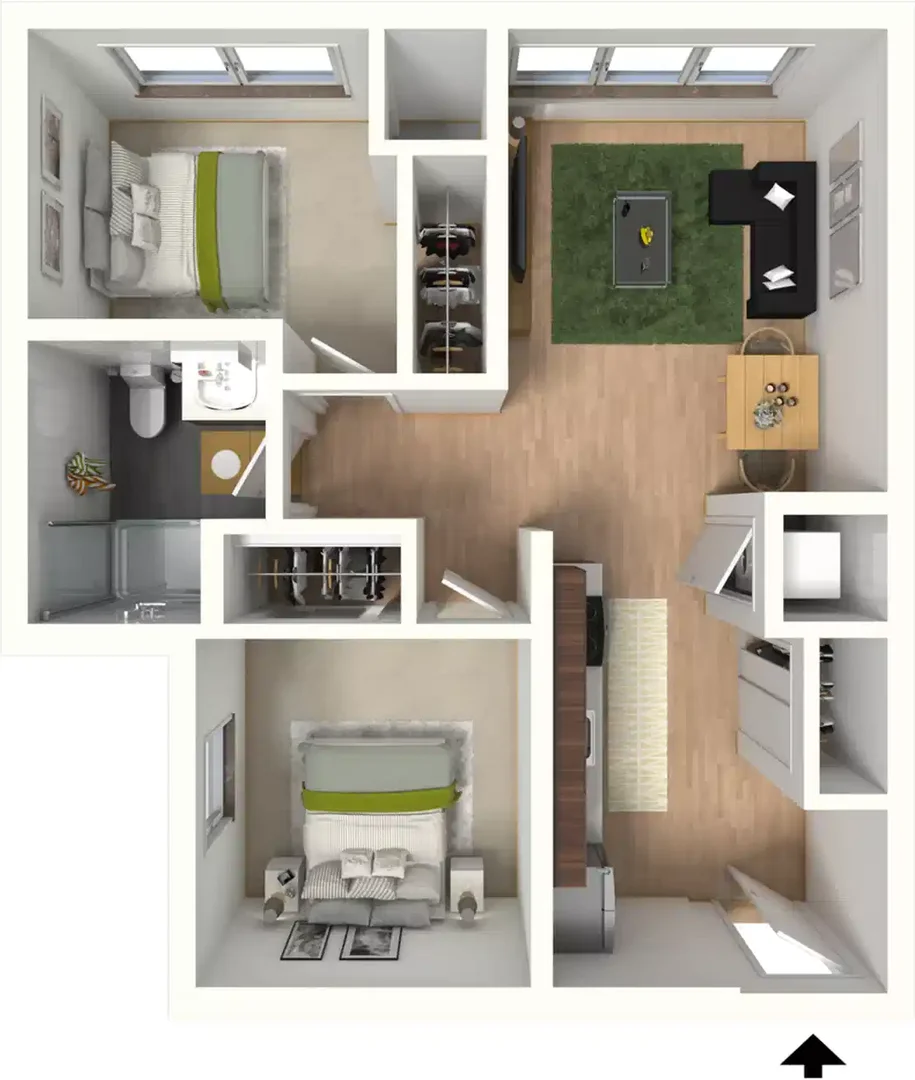 Habitación estudiantil luminosa y aireada con fácil acceso a la universidad en 