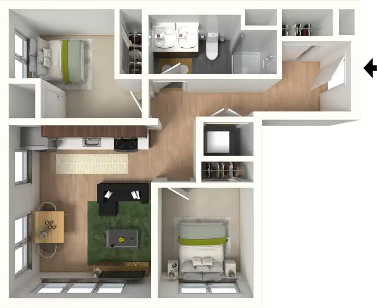 Habitación asequible para estudiantes con buena iluminación en 