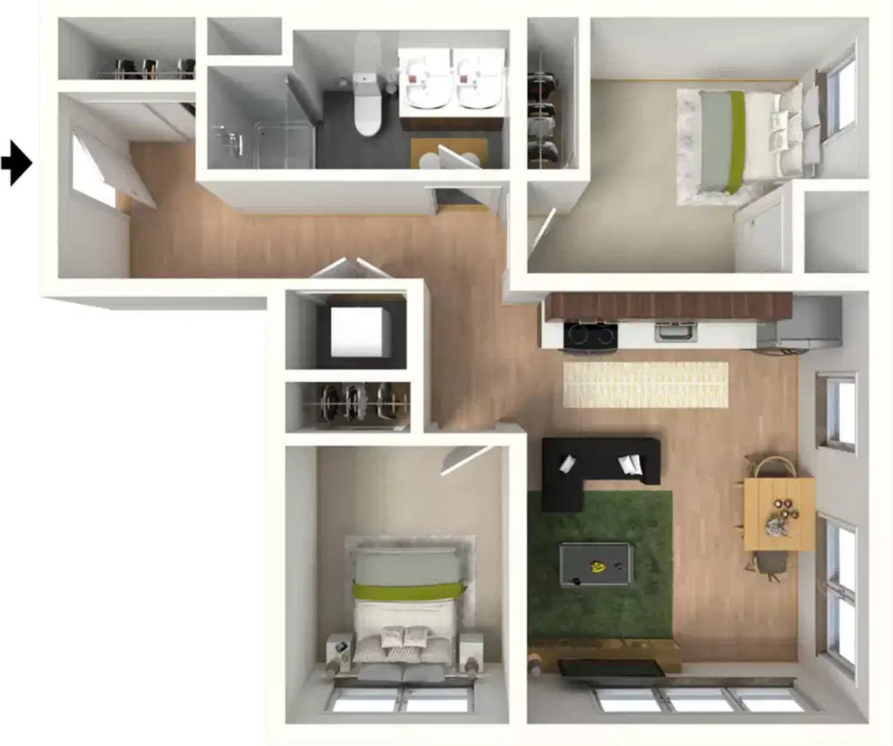 Habitación asequible para estudiantes con buena iluminación en 
