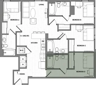 Chambre privée à Nueces Street, image 1 de 10