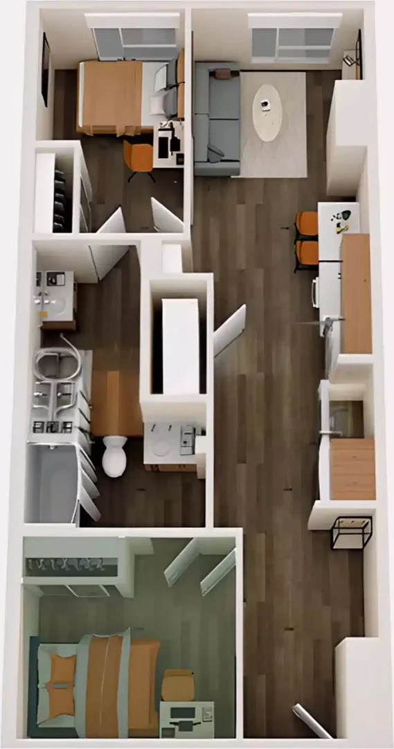 Quarto para alugar em apartamento de estudantes em , totalmente mobilado