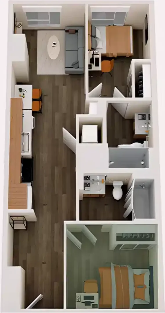 Quarto de estudante económico perto do campus em 