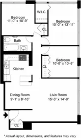 Accommodation with 3 bedrooms in Chicago