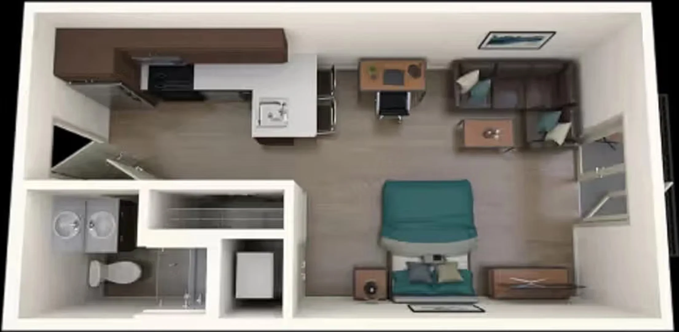 Chic studio apartment near campus in 