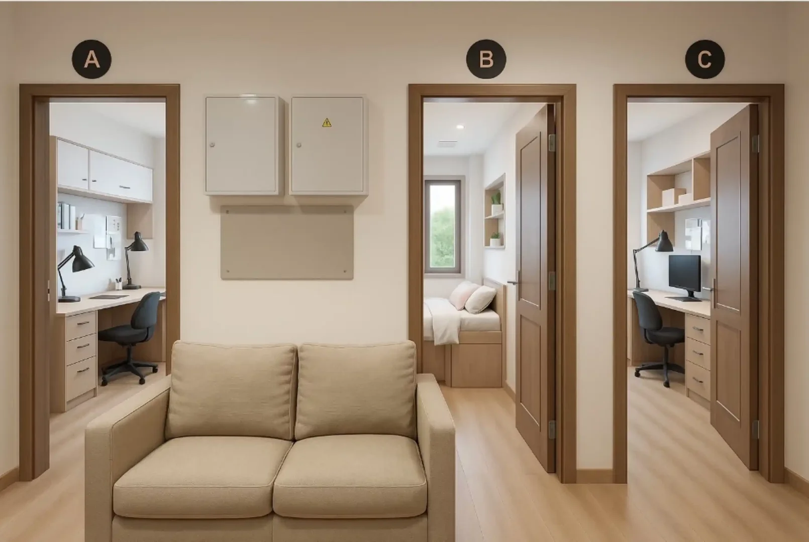 Quarto de estudante económico com localização conveniente em