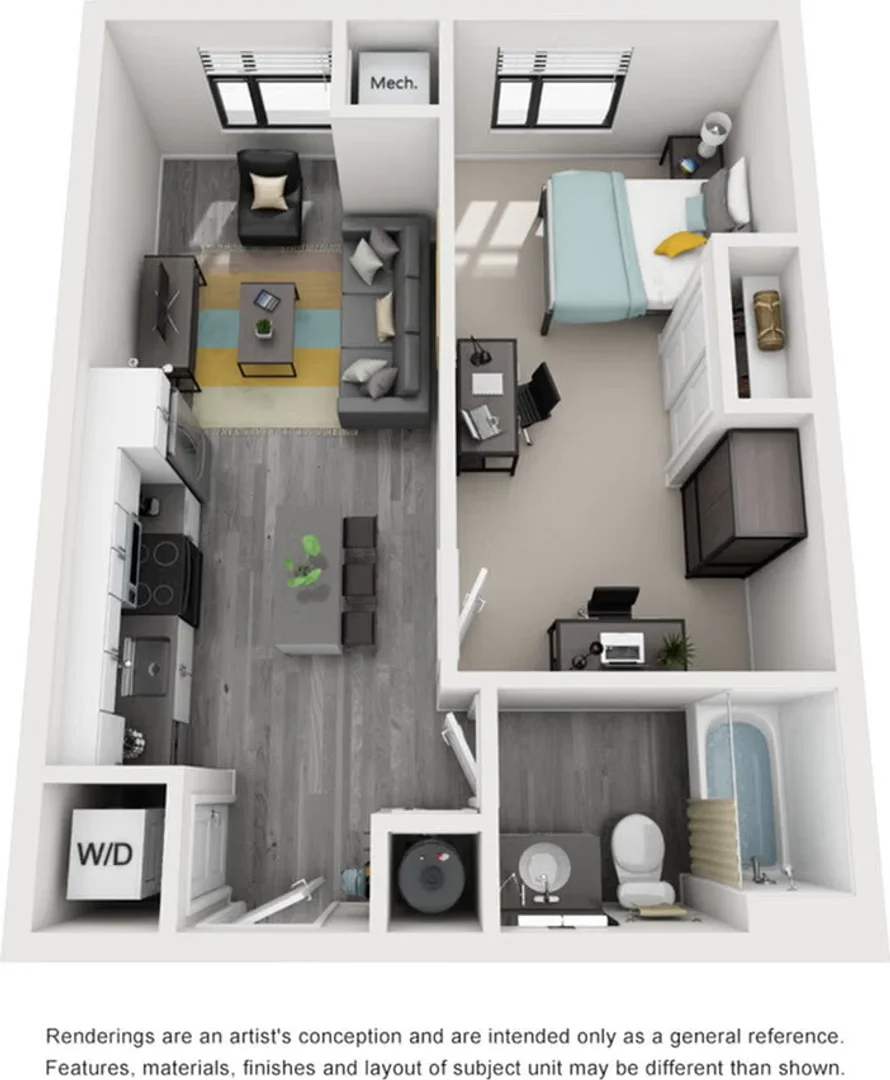 Functional student room perfect for studying in