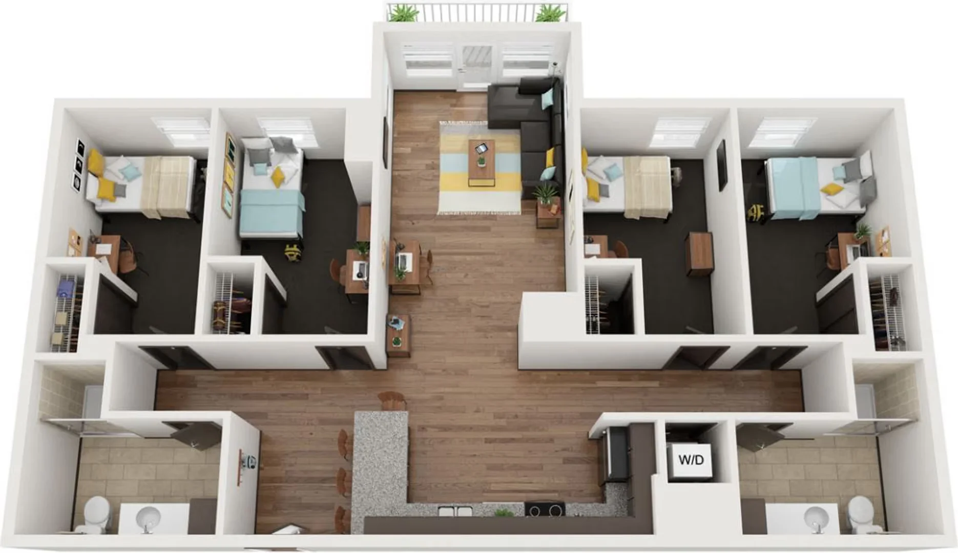 Habitación asequible para estudiantes con buena iluminación en 
