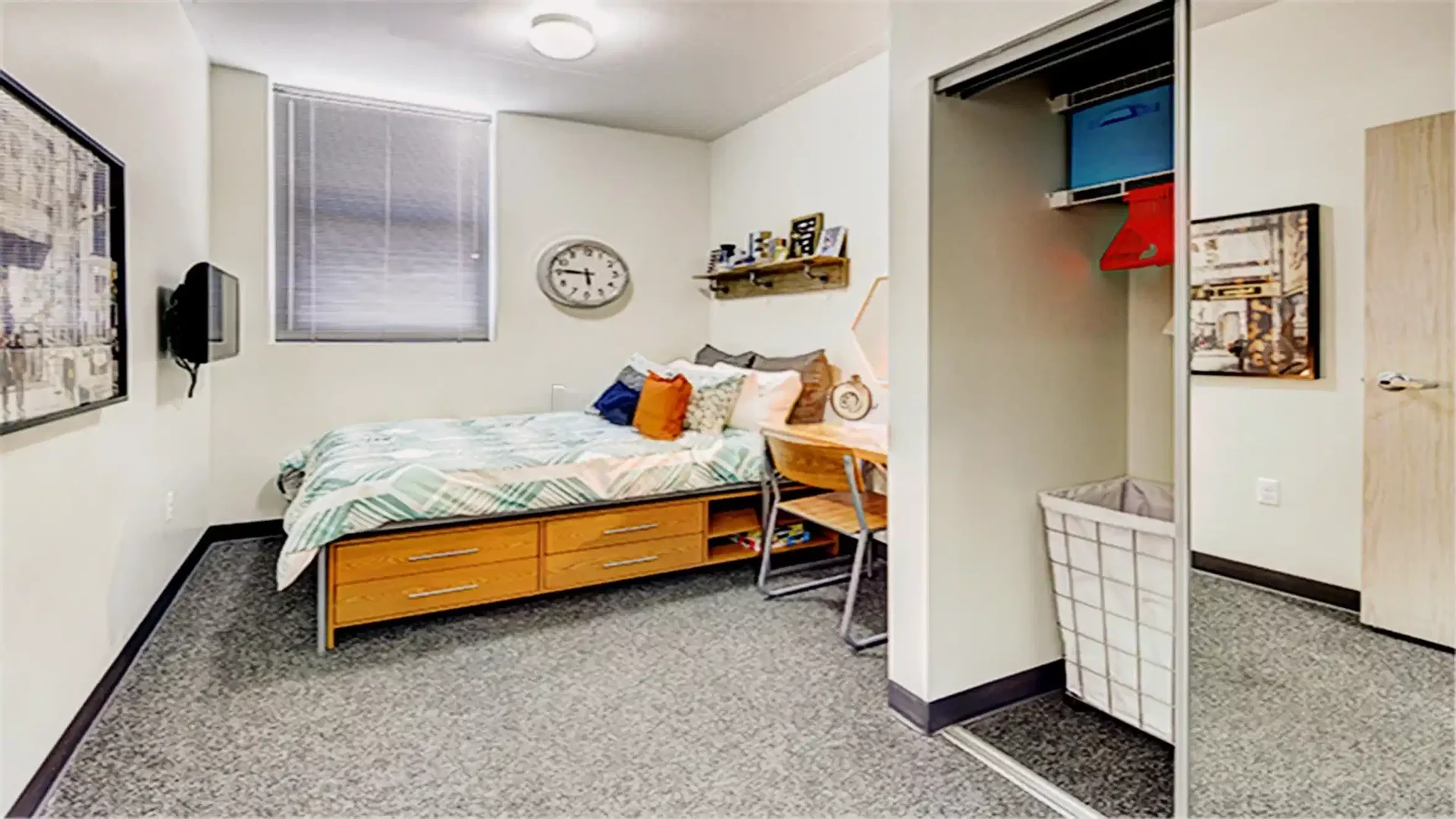 Student room in  with study area and shared facilities