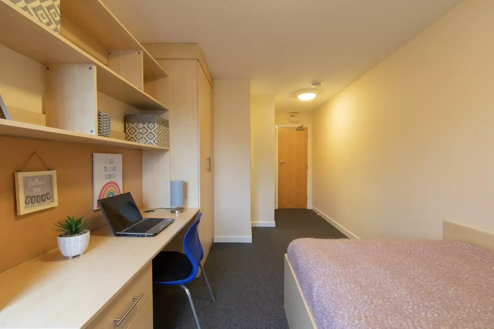 Chambre abordable pour les étudiants avec un bon éclairage dans 