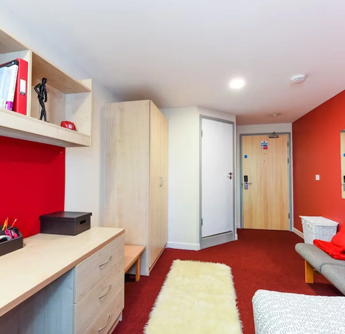 Student room in  with study area and shared facilities