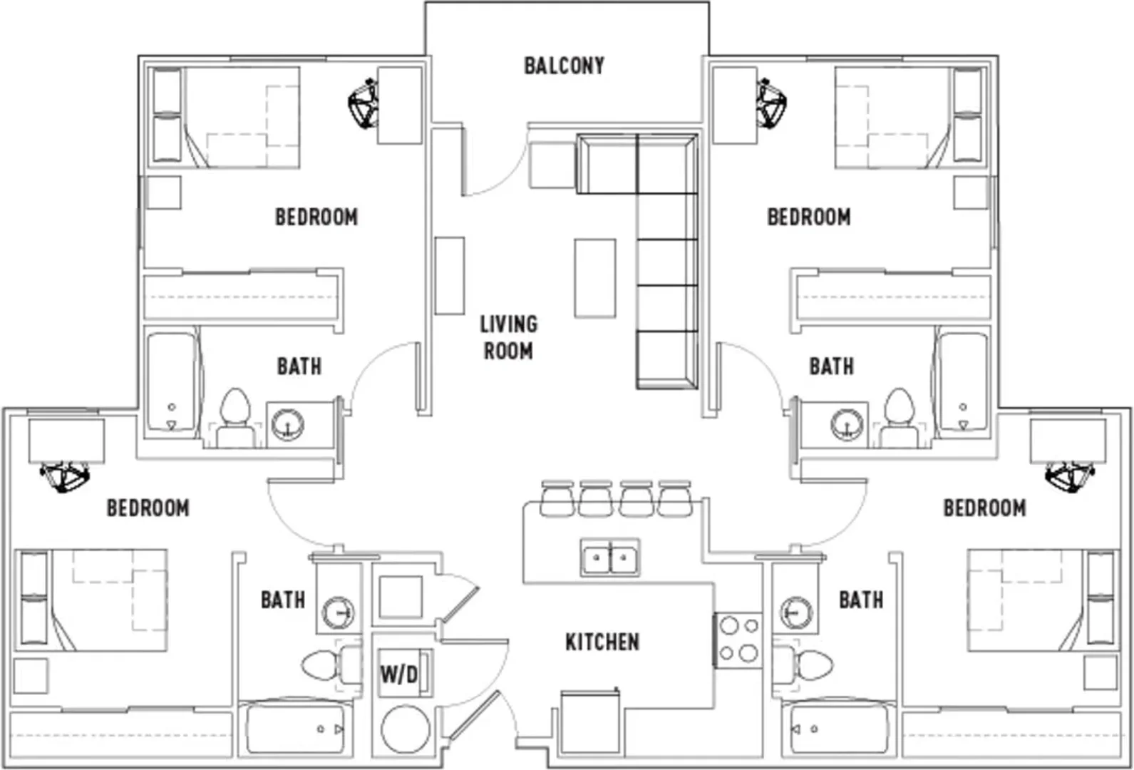 Habitación estudiantil económica cerca del campus en 