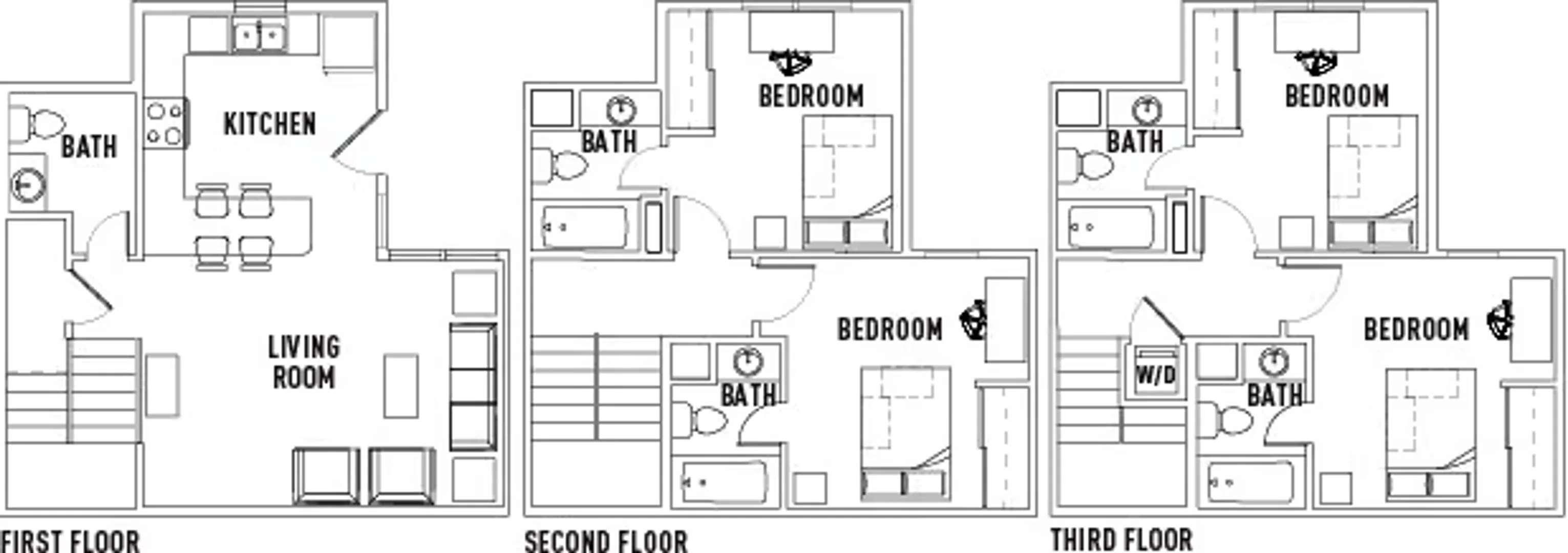 Student room in  with study area and shared facilities