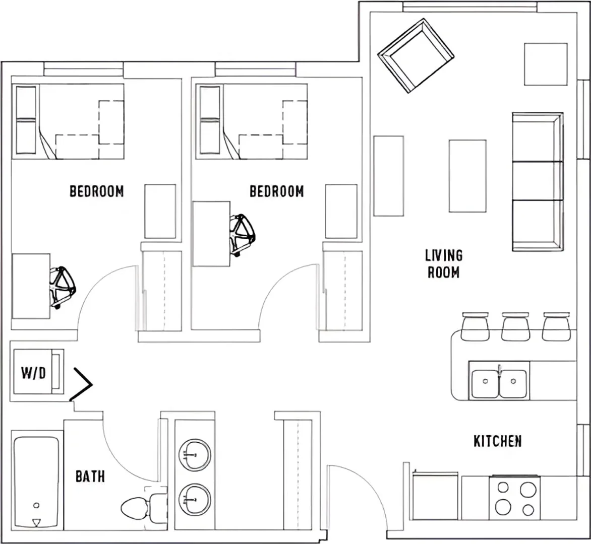 Chambre confortable pour étudiants disponible dans 