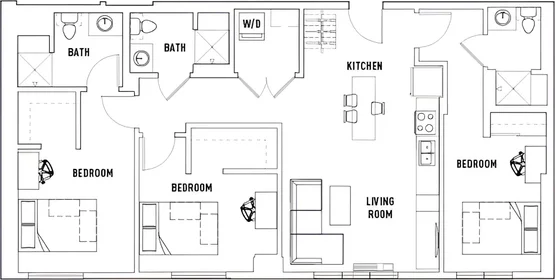 Chambre à louer dans un appartement en colocation à {area}
