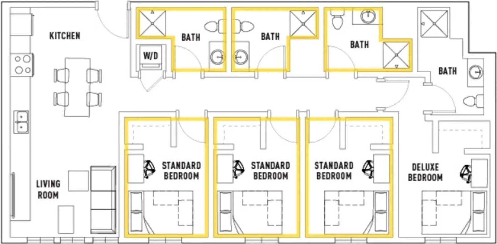Habitación asequible para estudiantes con buena iluminación en