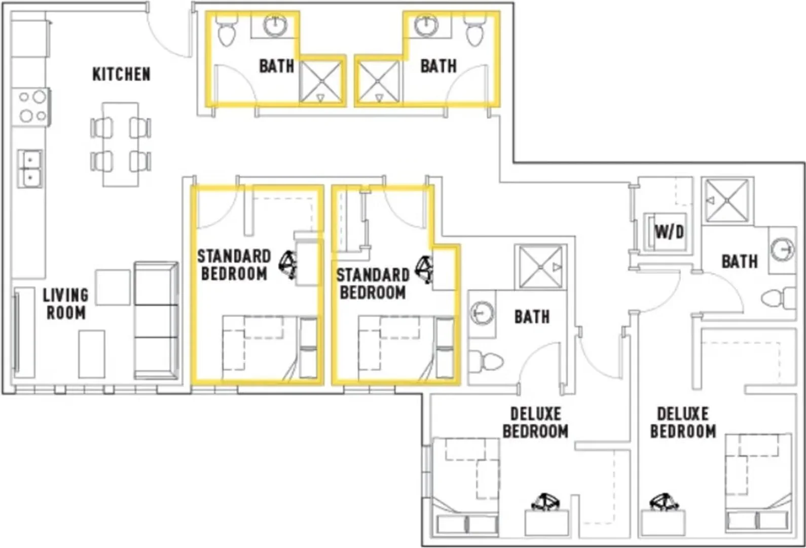 Habitación estudiantil luminosa y aireada con fácil acceso a la universidad en